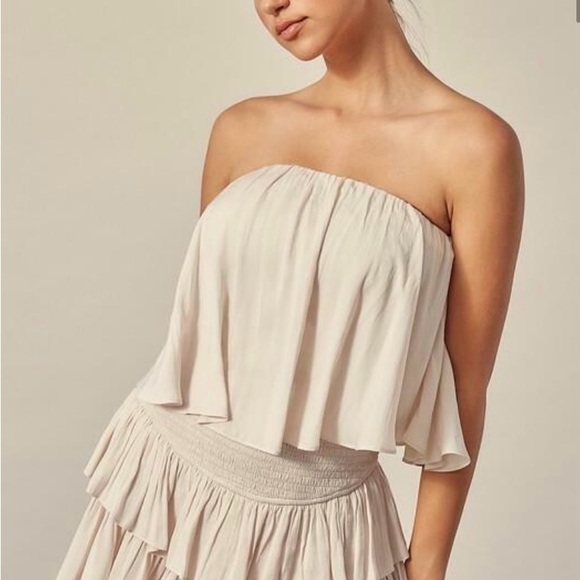 Womens Mustard Seed Monaco Ivory/Cream Satin Romper Sz M - Picture 4 of 7